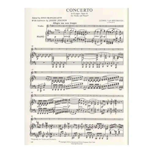 Concerto In D Major For Violin - Op.61