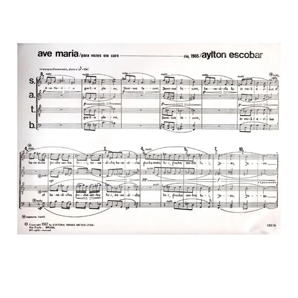 Ave Maria para vozes em coro (regente)