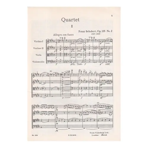 String Quartet E Dur  Op.125 N.2