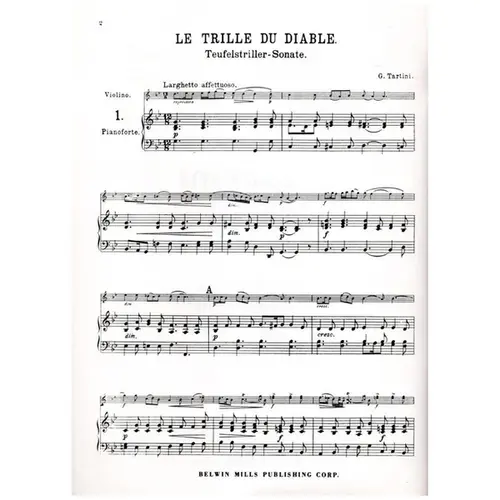 The Devil's Trill - Sonata in g minor for violin and piano