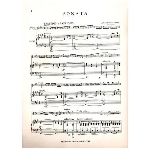Sonata in A major for Viola and Piano