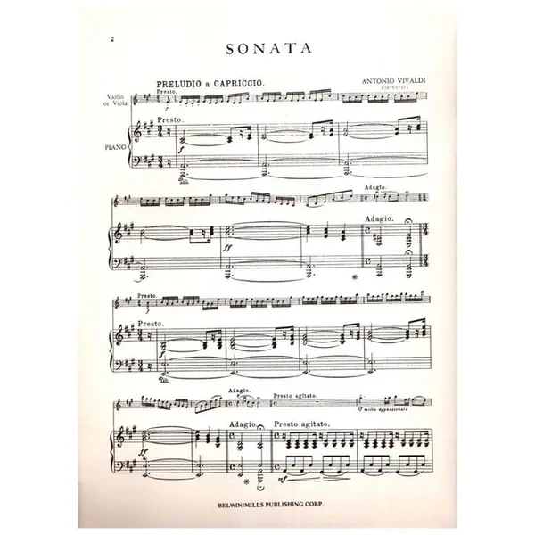 Sonata in A major for Viola and Piano