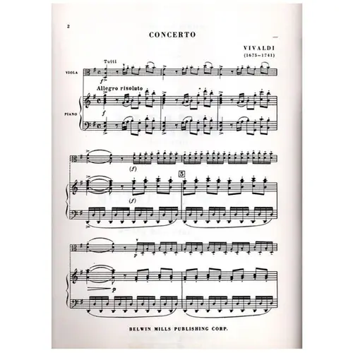 Concerto for viola d'amore (For Viola and Piano)