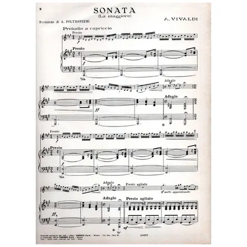 Sonata in La maggiore per violino e pianoforte