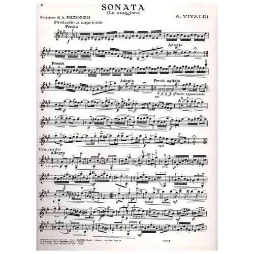 Sonata in La maggiore per violino e pianoforte