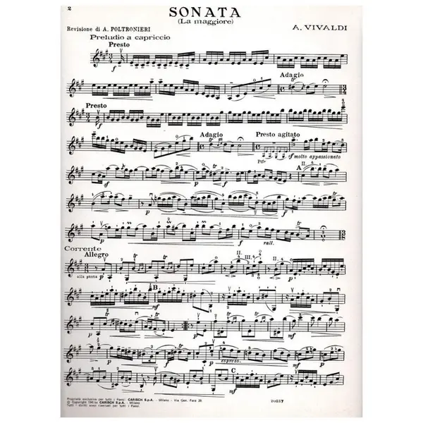 Sonata in La maggiore per violino e pianoforte