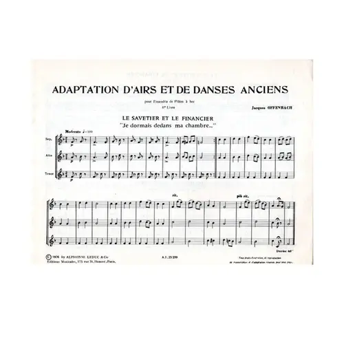 Adaptation d'airs et de Danses Anciens 6 pour Ensemble de Flûtes à bec