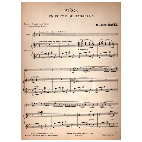 Piece En Forme de Habanera
