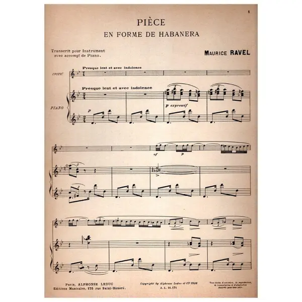 Piece En Forme de Habanera