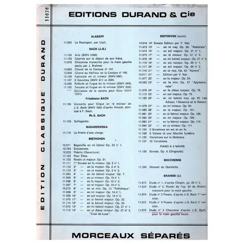 Etude n. 5 Chaconne d'apres J. S. Bach