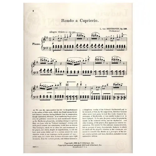 Rondo a Capriccio para piano op. 129