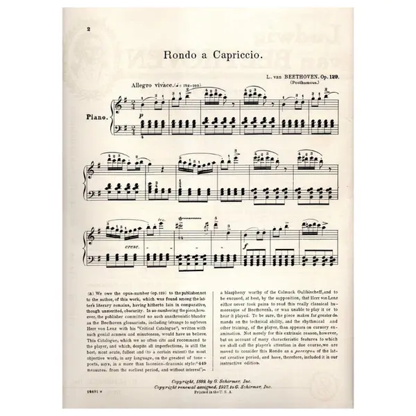 Rondo a Capriccio para piano op. 129
