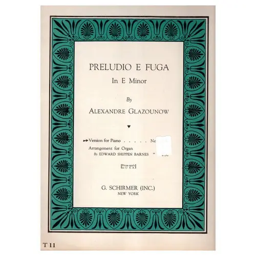 Preludio e Fuga in e  minor for piano