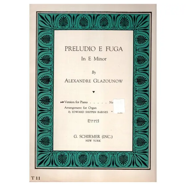 Preludio e Fuga in e  minor for piano