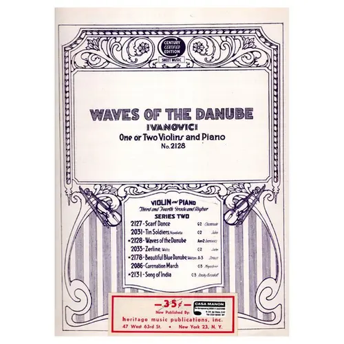Waves of the Danube - one or two violins and piano