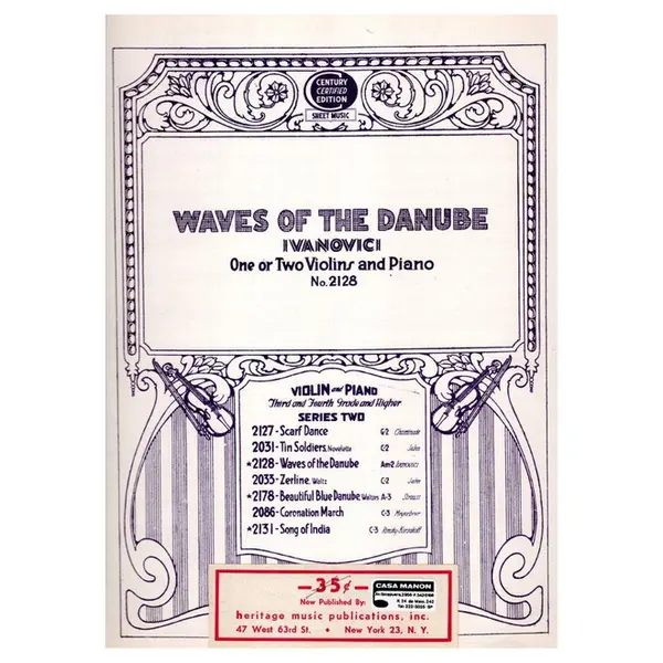Waves of the Danube - one or two violins and piano