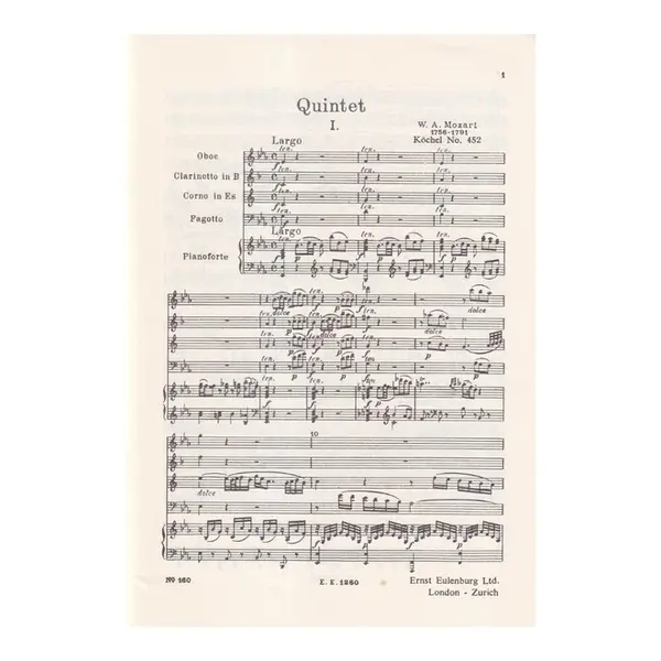 Quintet Eb Major - Kv 452  (Piano E Sopros)