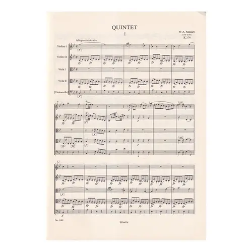 Quintet Bbmajor Kv 174