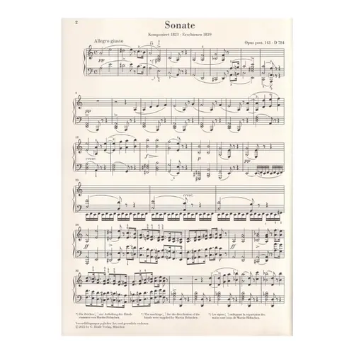 Piano Sonata a minor op. post. 143 D 784