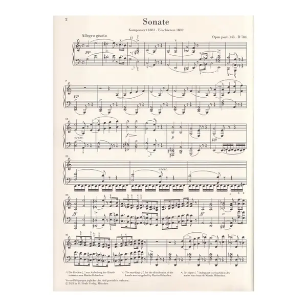 Piano Sonata a minor op. post. 143 D 784