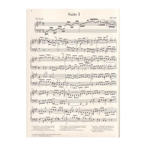 Bach English suite n.1 A major BWV 806 - com dedilhado