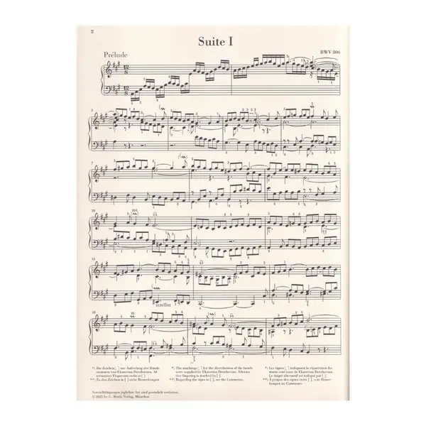 Bach English suite n.1 A major BWV 806 - com dedilhado