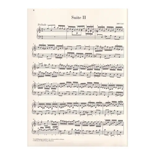 Bach English suite n.2 a minor BWV 807 - com dedilhado