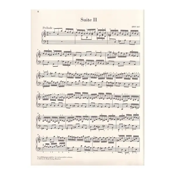 Bach English suite n.2 a minor BWV 807 - com dedilhado