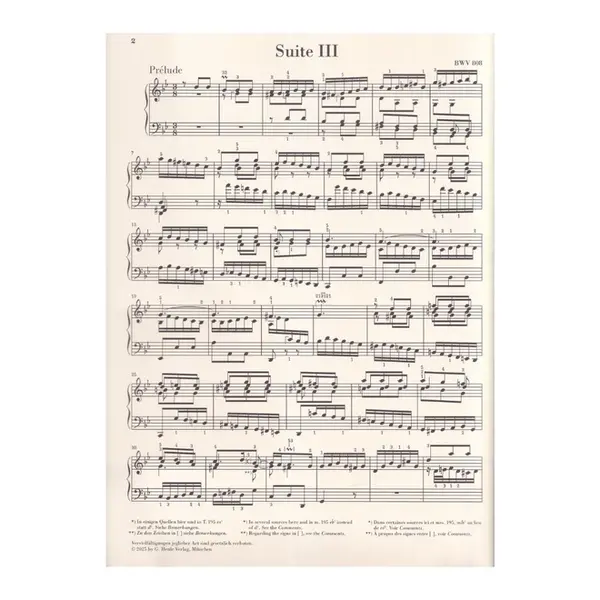Bach English suite n.3 g minor BWV 808 - com dedilhado