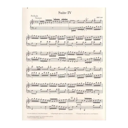Bach English suite n.4 F major BWV 809 - com dedilhado