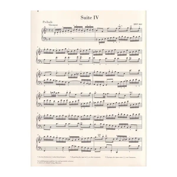 Bach English suite n.4 F major BWV 809 - com dedilhado