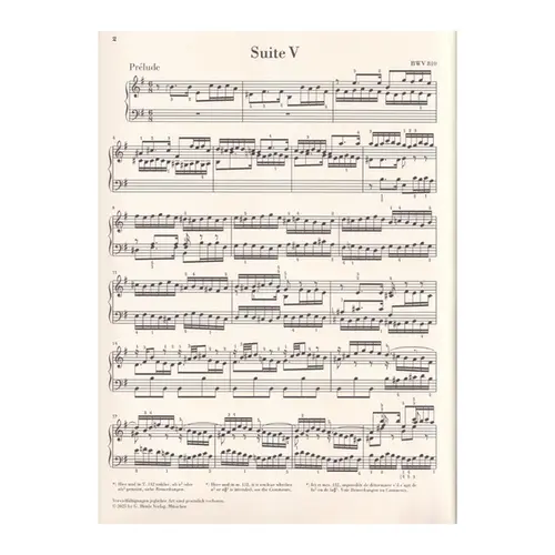 Bach English suite n.5 e minor BWV 810 - com dedilhado