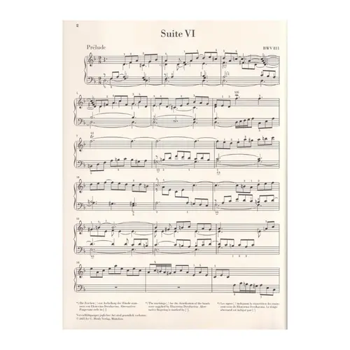 Bach English suite n.6 d minor BWV 811 - com dedilhado