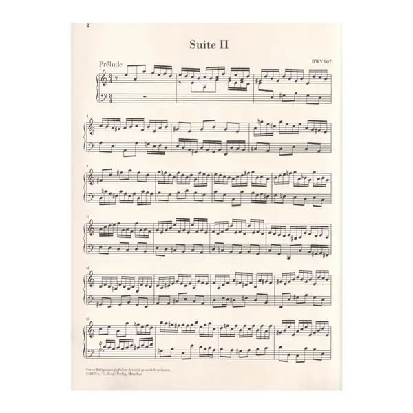 Bach English suite n.2 a minor BWV 807 - sem dedilhado