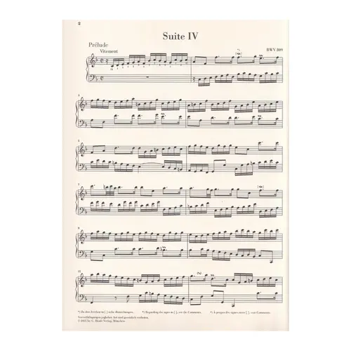 Bach English suite n.4 F major BWV 809 - sem dedilhado