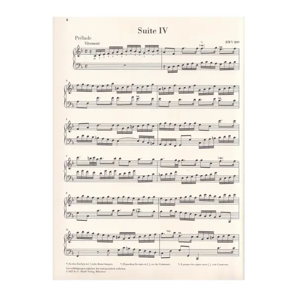 Bach English suite n.4 F major BWV 809 - sem dedilhado