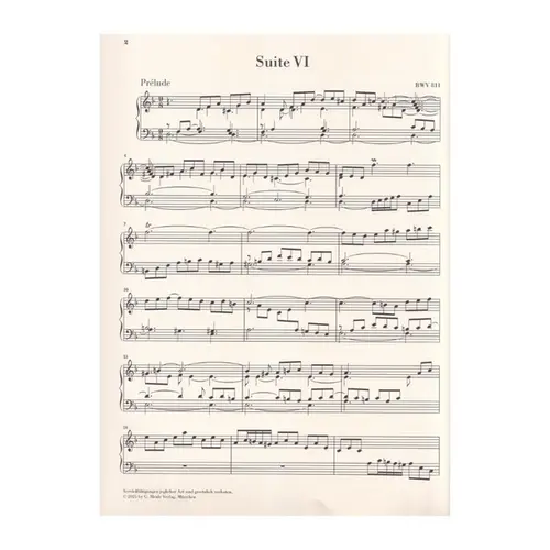 Bach English suite n.6 d minor BWV 811 - sem dedilhado
