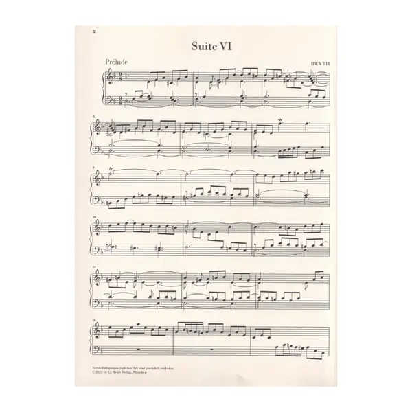 Bach English suite n.6 d minor BWV 811 - sem dedilhado