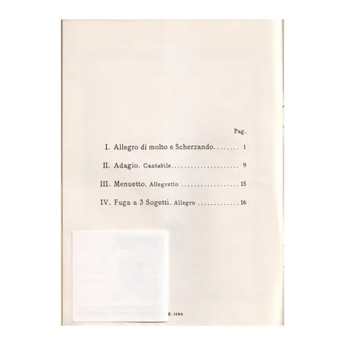 String Quartet A Major - Op.20 N.6