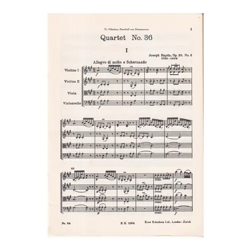 String Quartet A Major - Op.20 N.6