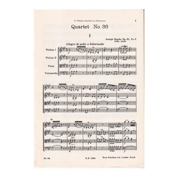 String Quartet A Major - Op.20 N.6
