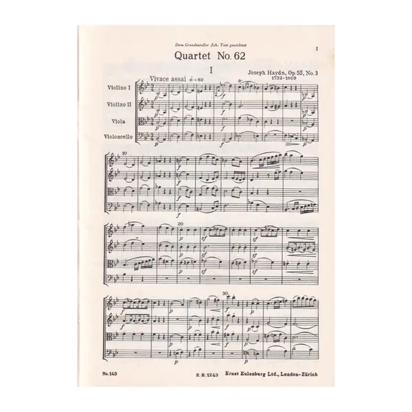 String Quartet Bb Major - Op.55 N.3