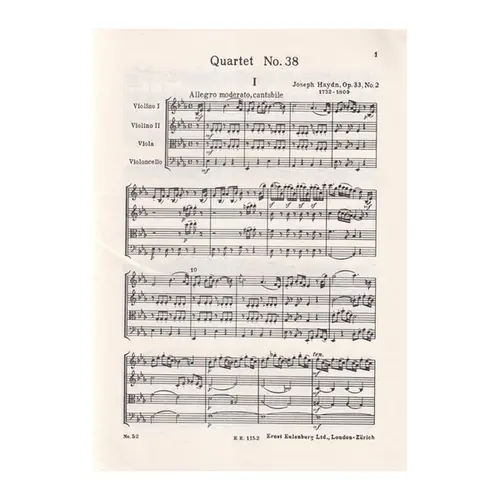 String Quartet Es Dur  Op.33 N.2