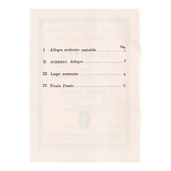 String Quartet Es Dur  Op.33 N.2