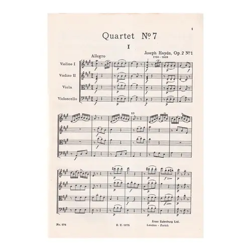String Quartet A Major - Op.2 N.1