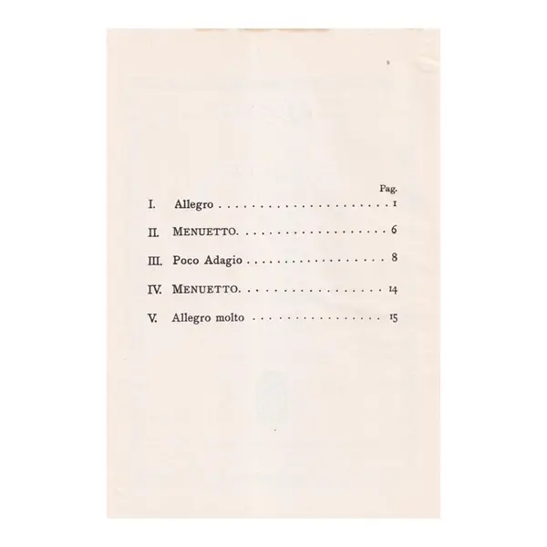 String Quartet A Major - Op.2 N.1