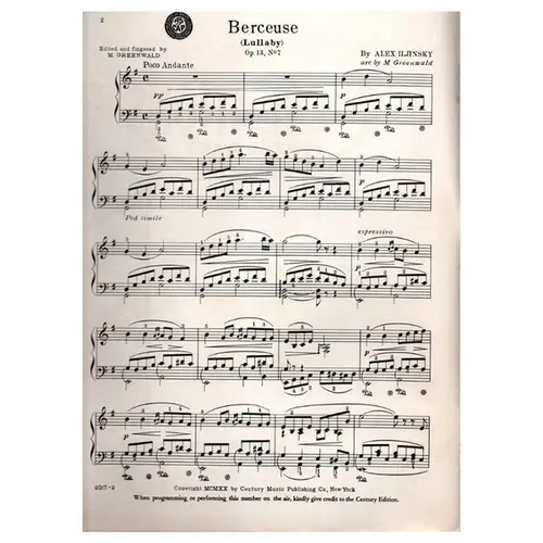 Berceuse (Lullaby) op. 13 n. 7
