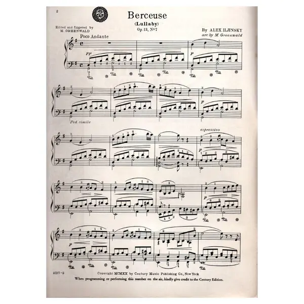 Berceuse (Lullaby) op. 13 n. 7