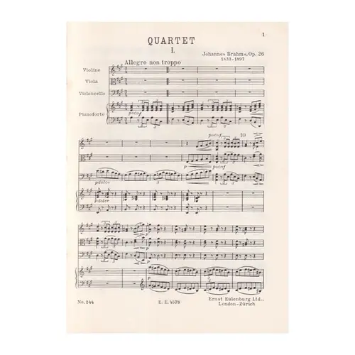 Piano Quartet A Major - Op.26 (partitura de bolso)