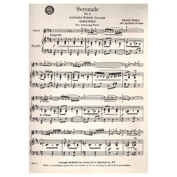 Serenade for violin and piano